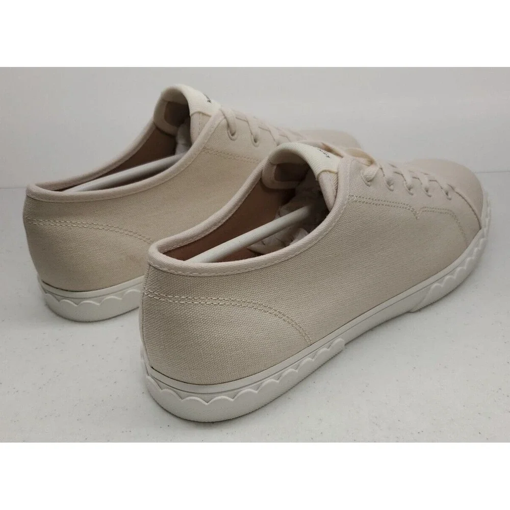 Kate‎ Spade Vale Canvas Sneakers Women's 9.5B Parchment Beige K3813 New/Blemish